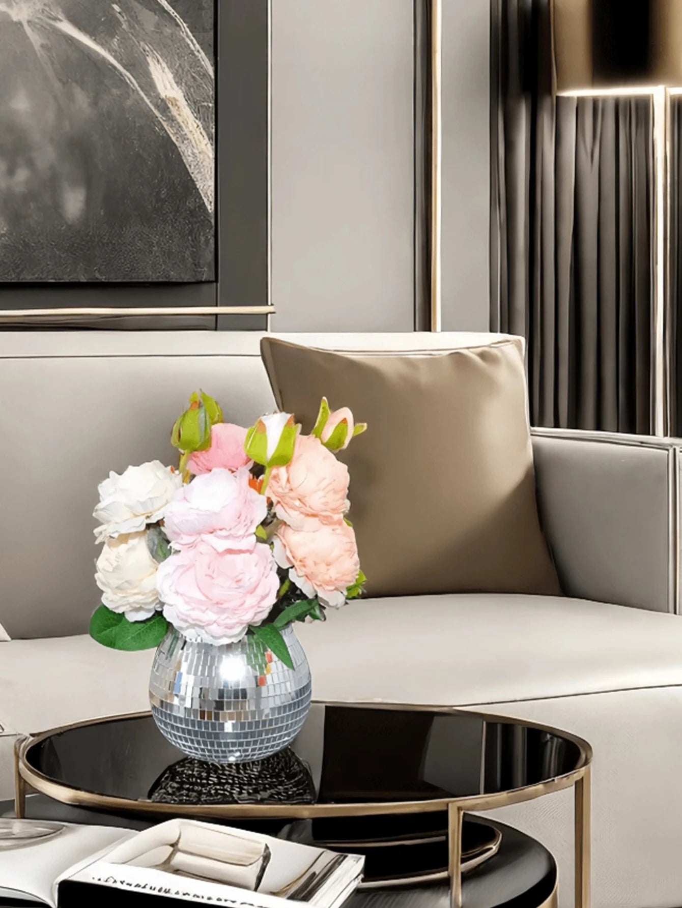 Vase Rond en Verre — Décoration Florale Salon & Table