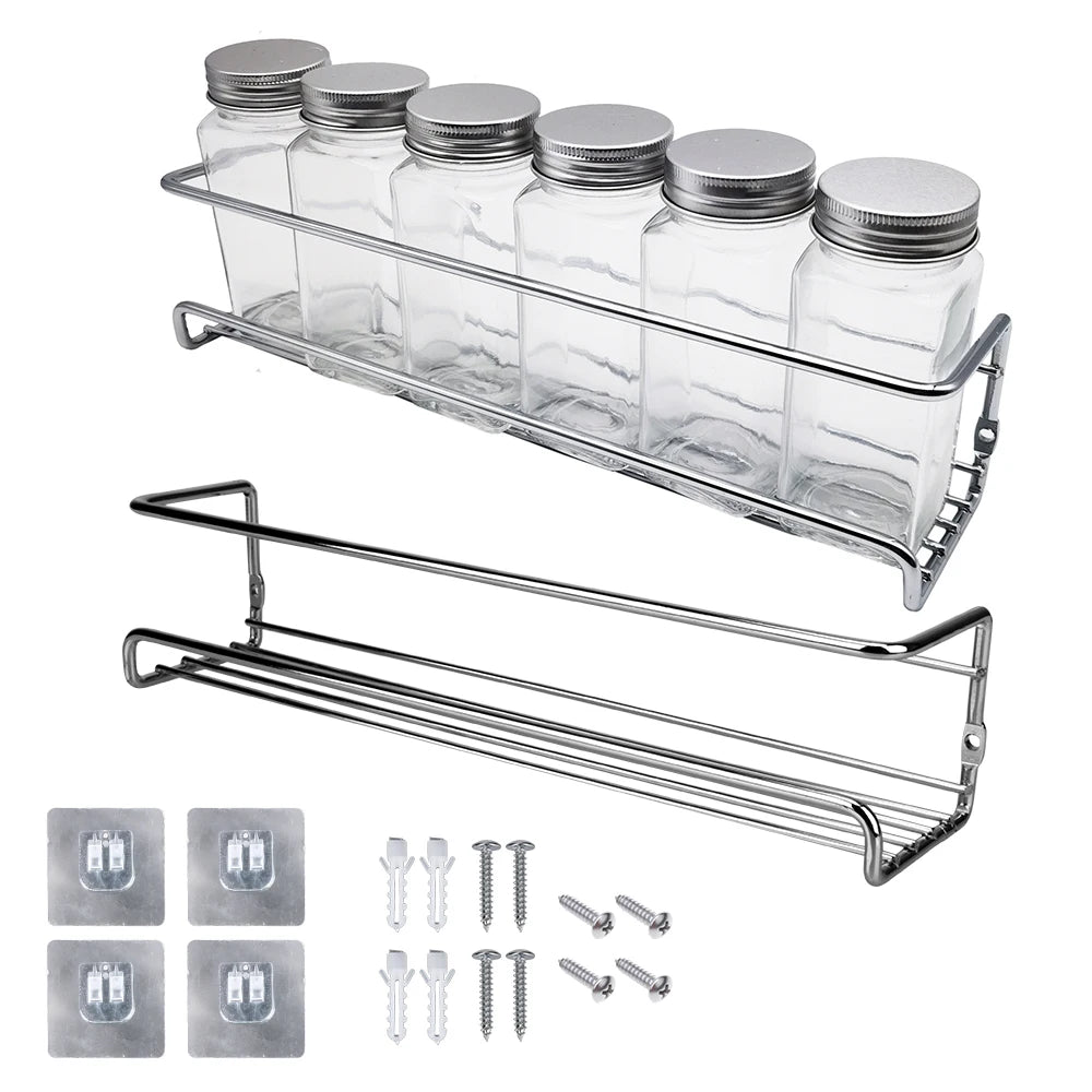 Lot 2 Étagères Métal Suspendues — Rangement Épices & Cuisine