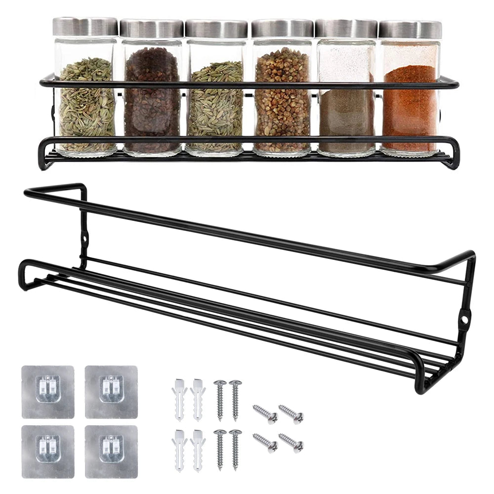 Lot 2 Étagères Métal Suspendues — Rangement Épices & Cuisine