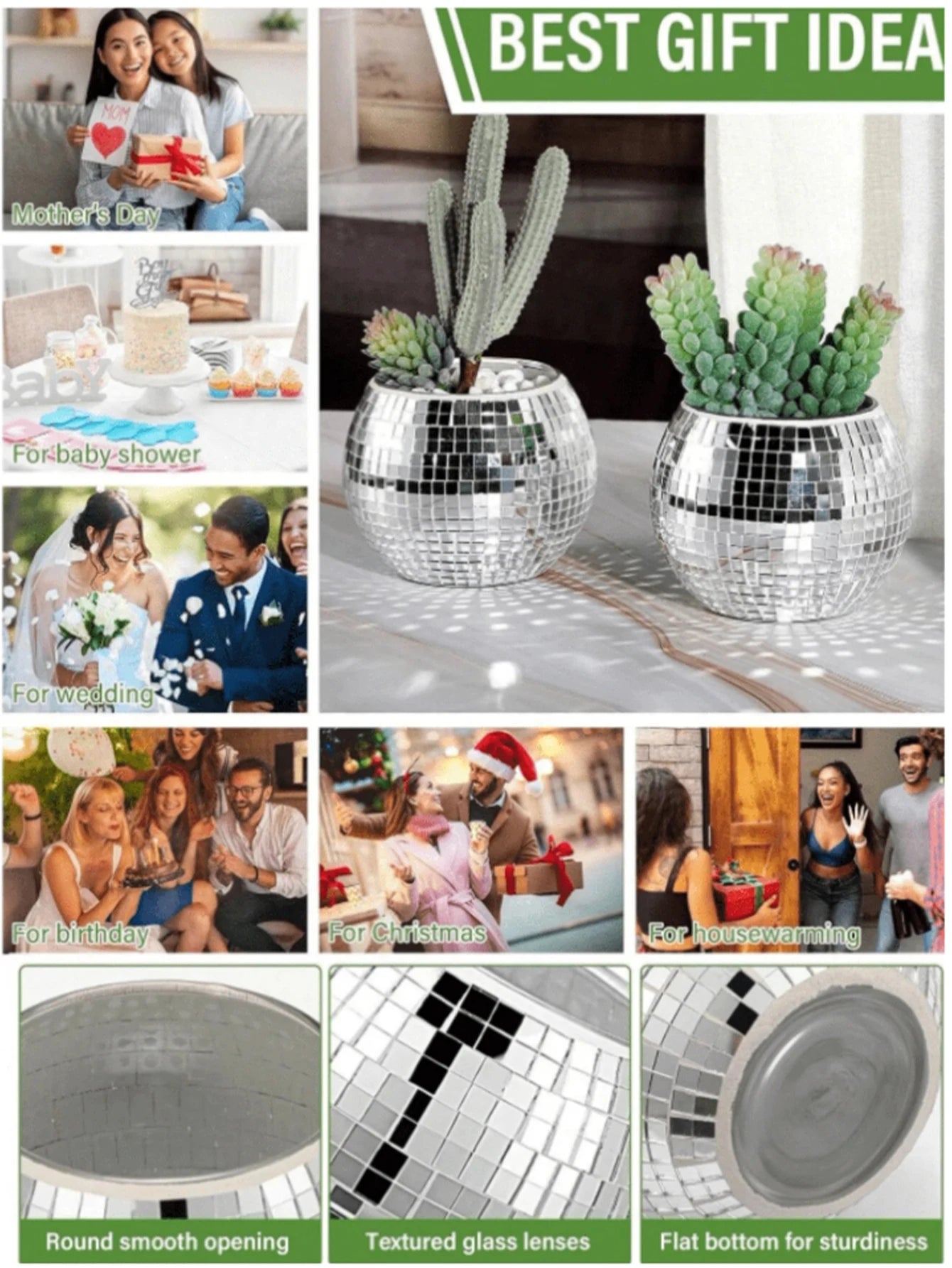 Vase Rond en Verre — Décoration Florale Salon & Table