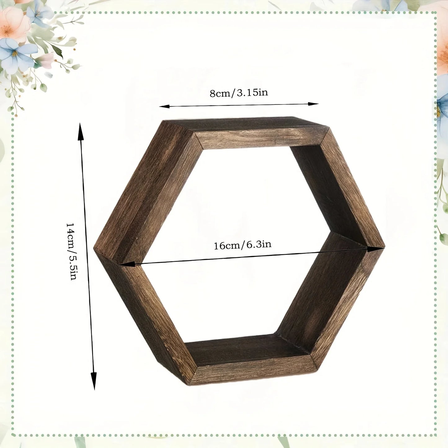 Étagère Murale Hexagonale Flottante — Salle de Bain & Chambre