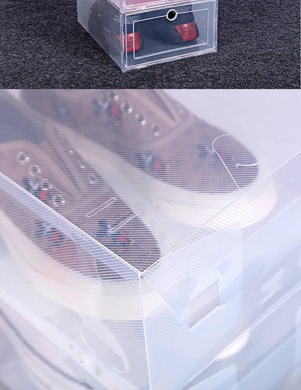 Lot 6 Boîtes à Chaussures Transparentes Pliables — Anti-poussière