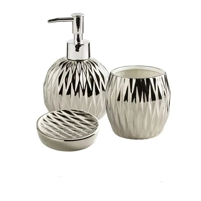 Distributeur Savon Doré avec Plateau Inox — Décoration Salle de Bain