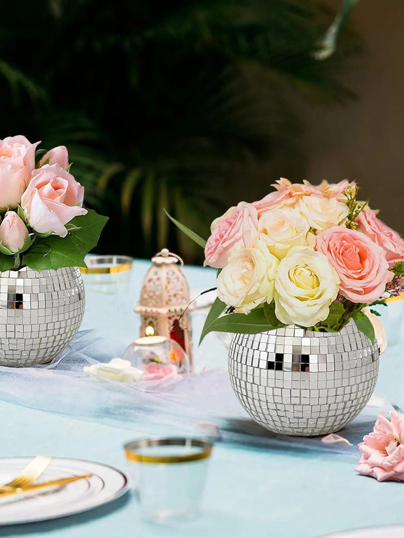 Vase Rond en Verre — Décoration Florale Salon & Table