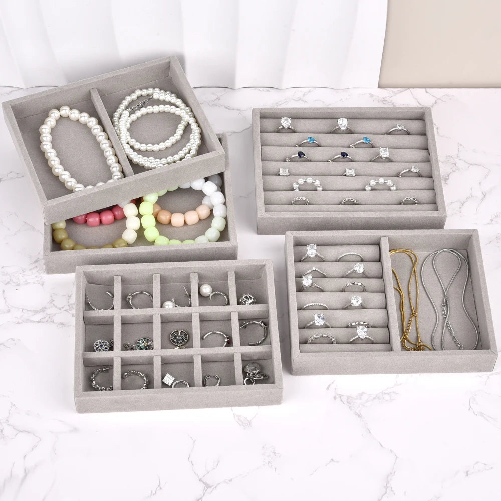 Boîte Bijoux Velours — Présentoir Bagues, Colliers & Bracelets