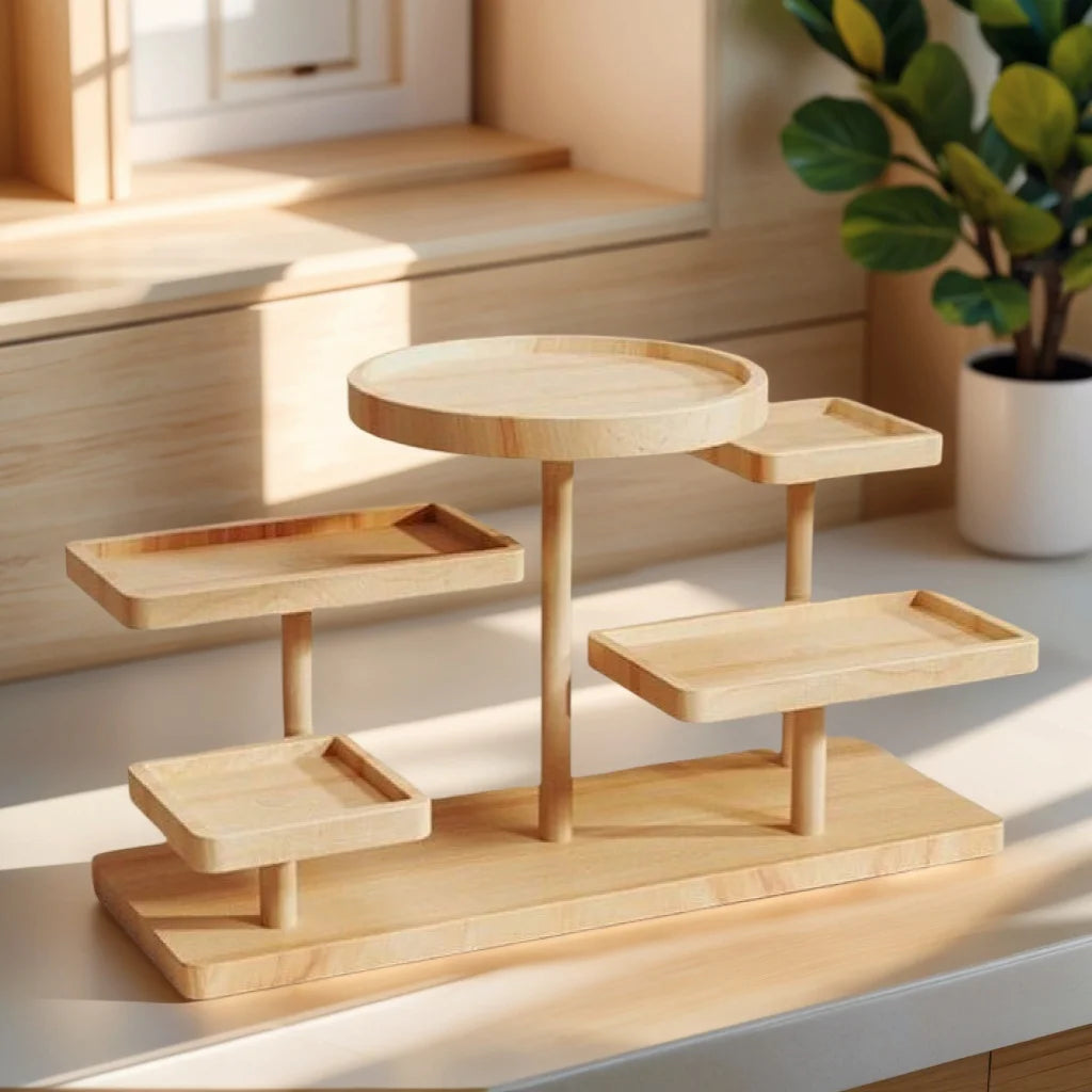 Étagère Bois Empilable — Présentoir Plantes & Déco Salon