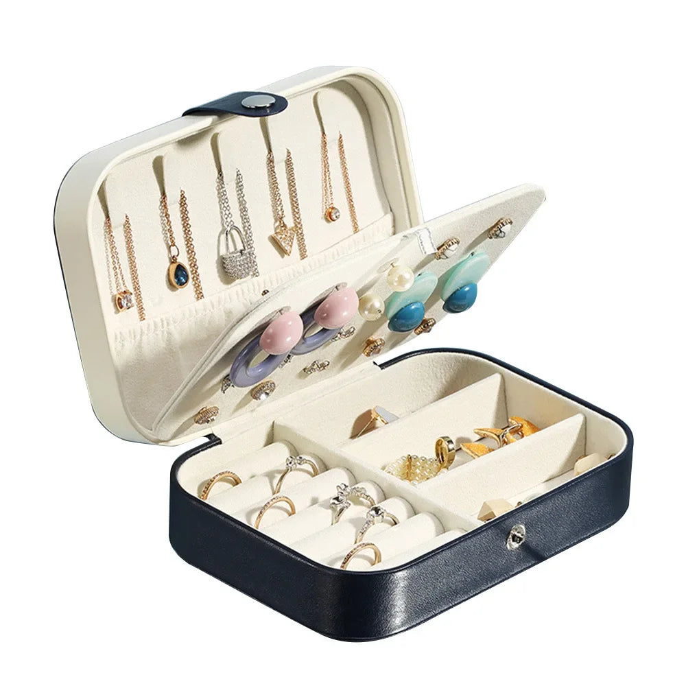 Boîte à Bijoux Organisatrice en Cuir — Colliers, Bagues & Bracelets