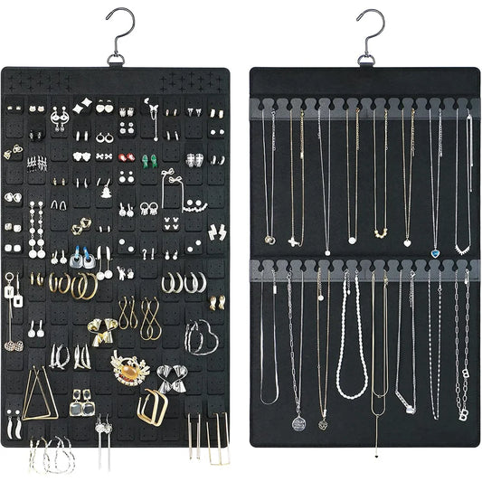 Organisateur Bijoux Suspendu Double Face — 300 Paires de Boucles