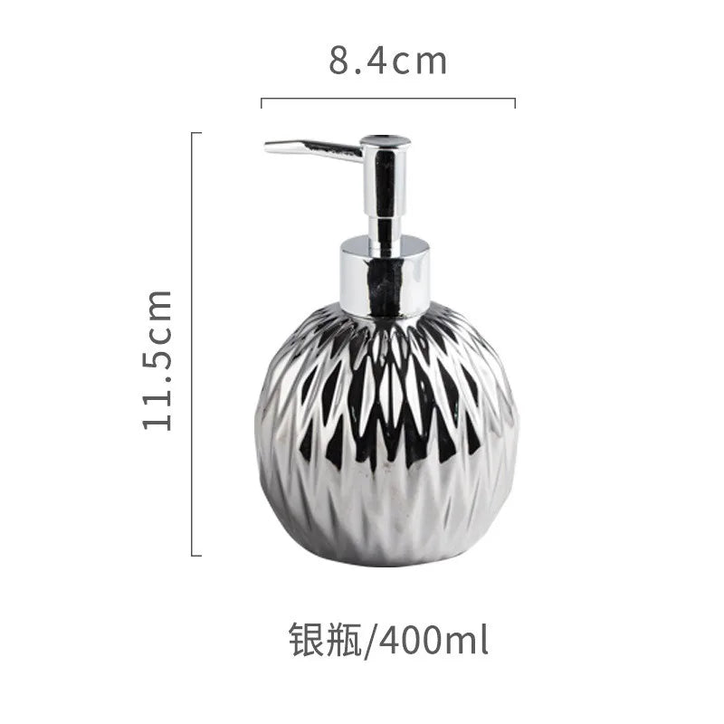 Distributeur Savon Doré avec Plateau Inox — Décoration Salle de Bain