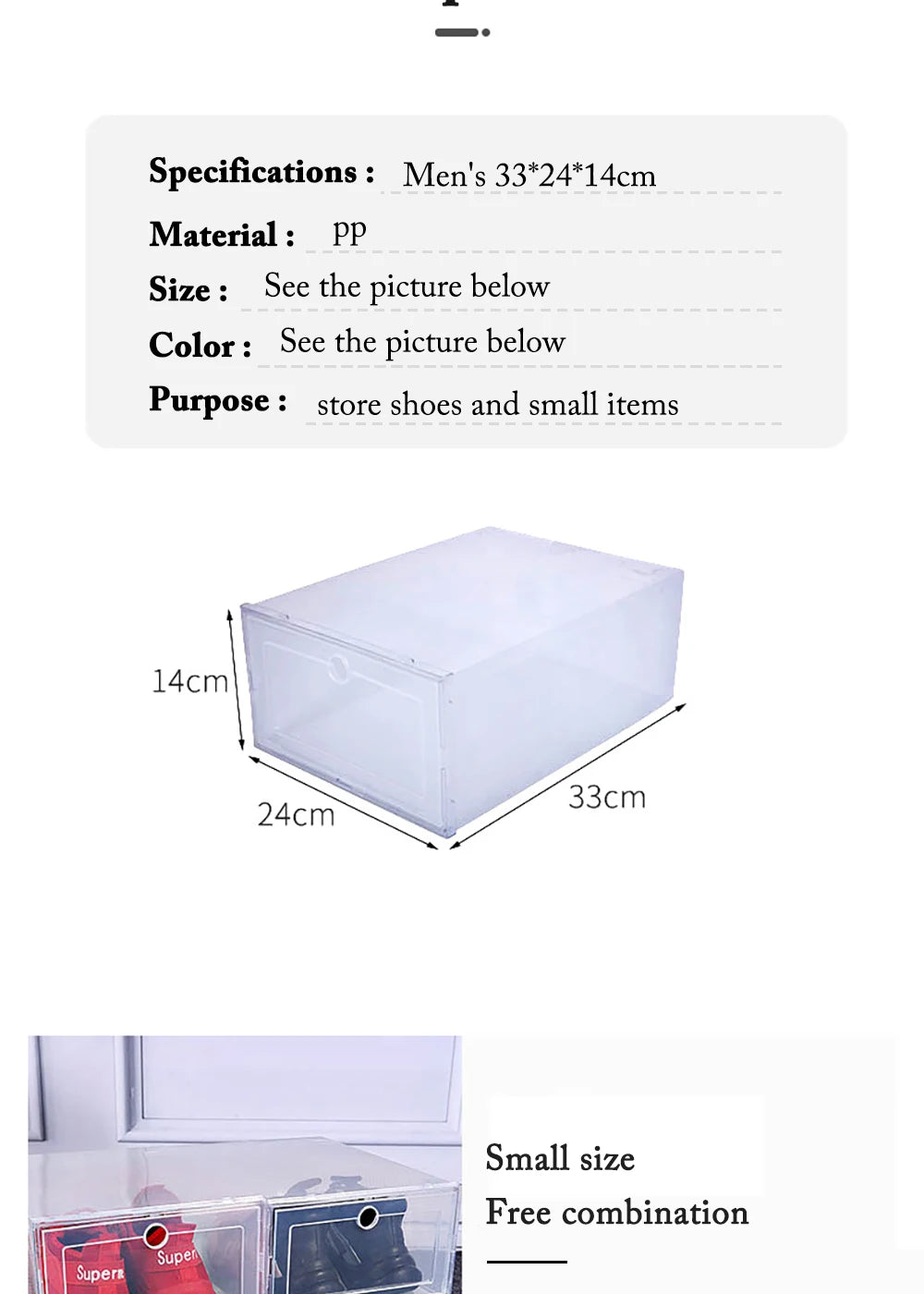 Lot 6 Boîtes à Chaussures Transparentes Pliables — Anti-poussière