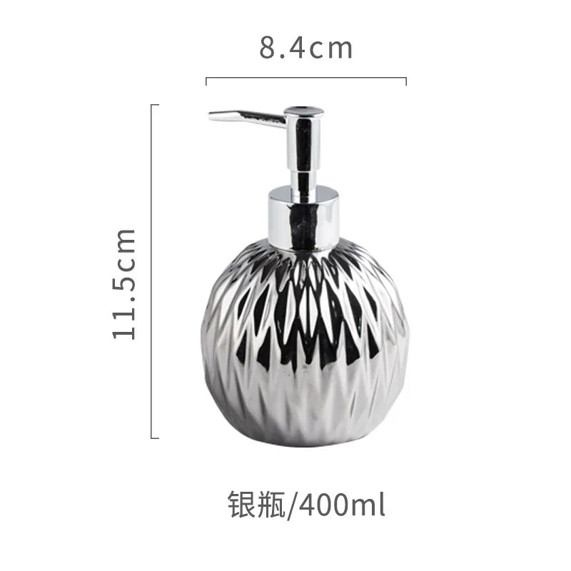 Distributeur Savon Doré avec Plateau Inox — Décoration Salle de Bain