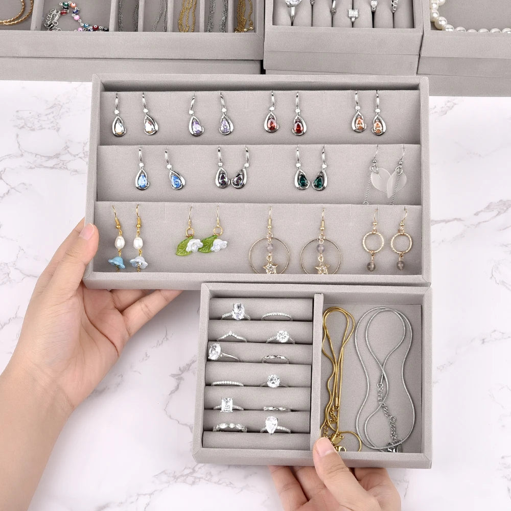 Boîte Bijoux Velours — Présentoir Bagues, Colliers & Bracelets