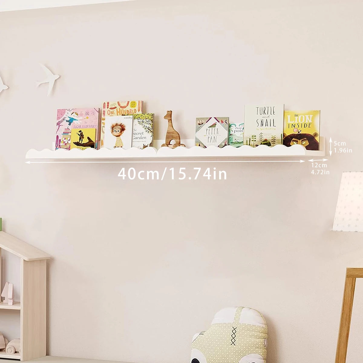 Étagère Flottante Bois Blanc Ondulée — Chambre & Nursery