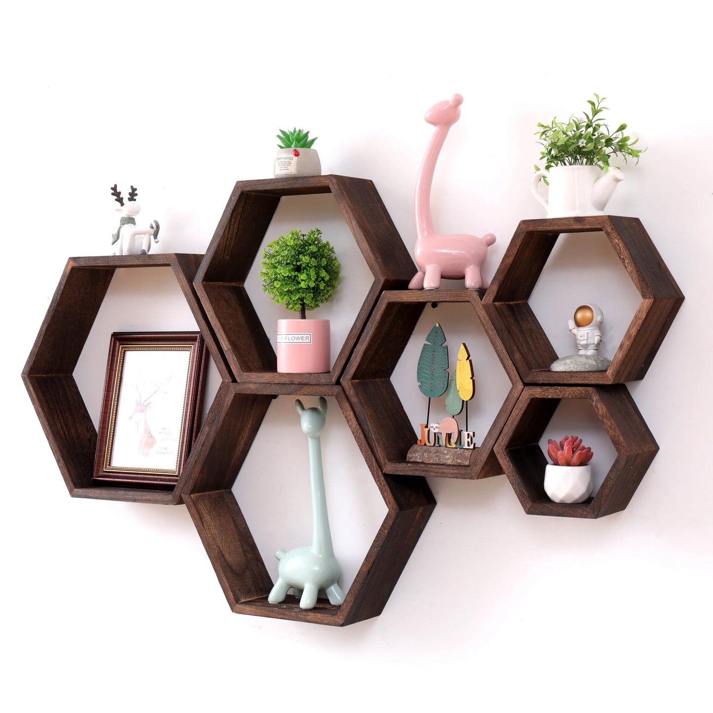 Étagère Murale Hexagonale Flottante — Salle de Bain & Chambre