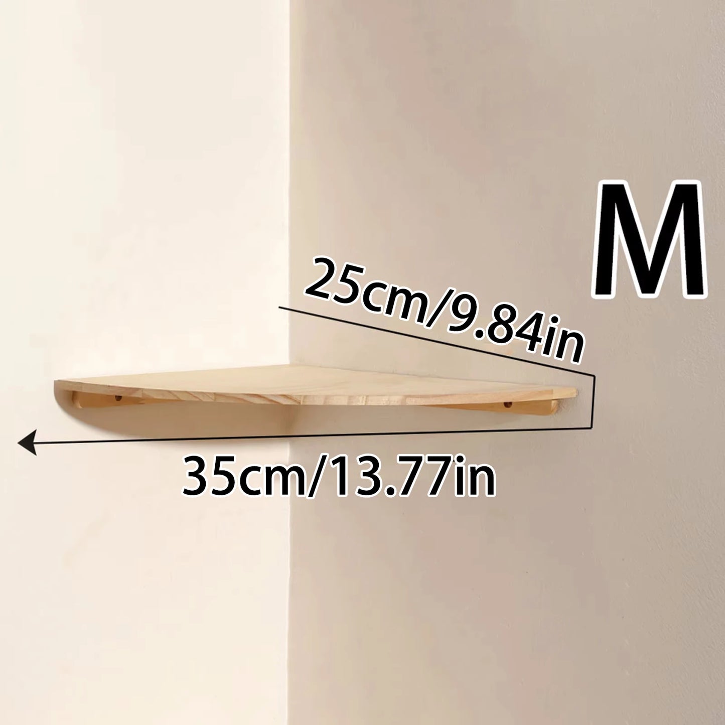 Étagère d'Angle Flottante en Bois — Salon, Chambre & Cuisine