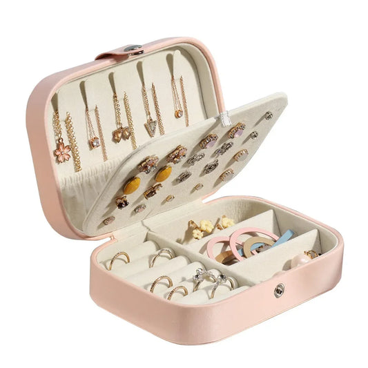 Boîte à Bijoux Organisatrice en Cuir — Colliers, Bagues & Bracelets