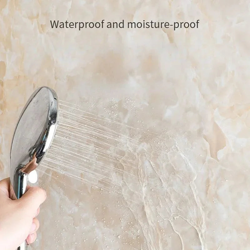 Papier Adhésif Marbre Salle de Bain — Vinyle Imperméable & Repositionnable
