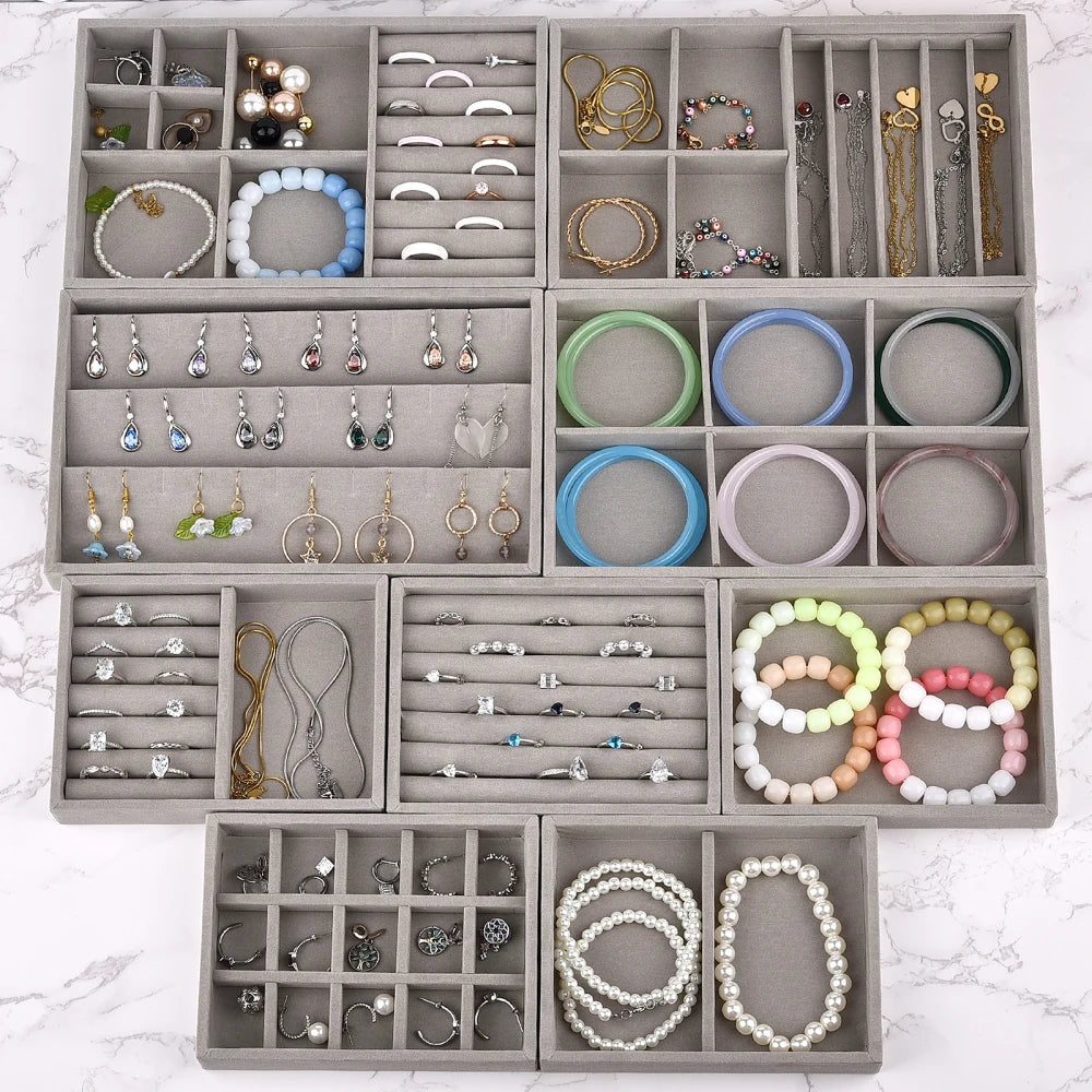 Boîte Bijoux Velours — Présentoir Bagues, Colliers & Bracelets