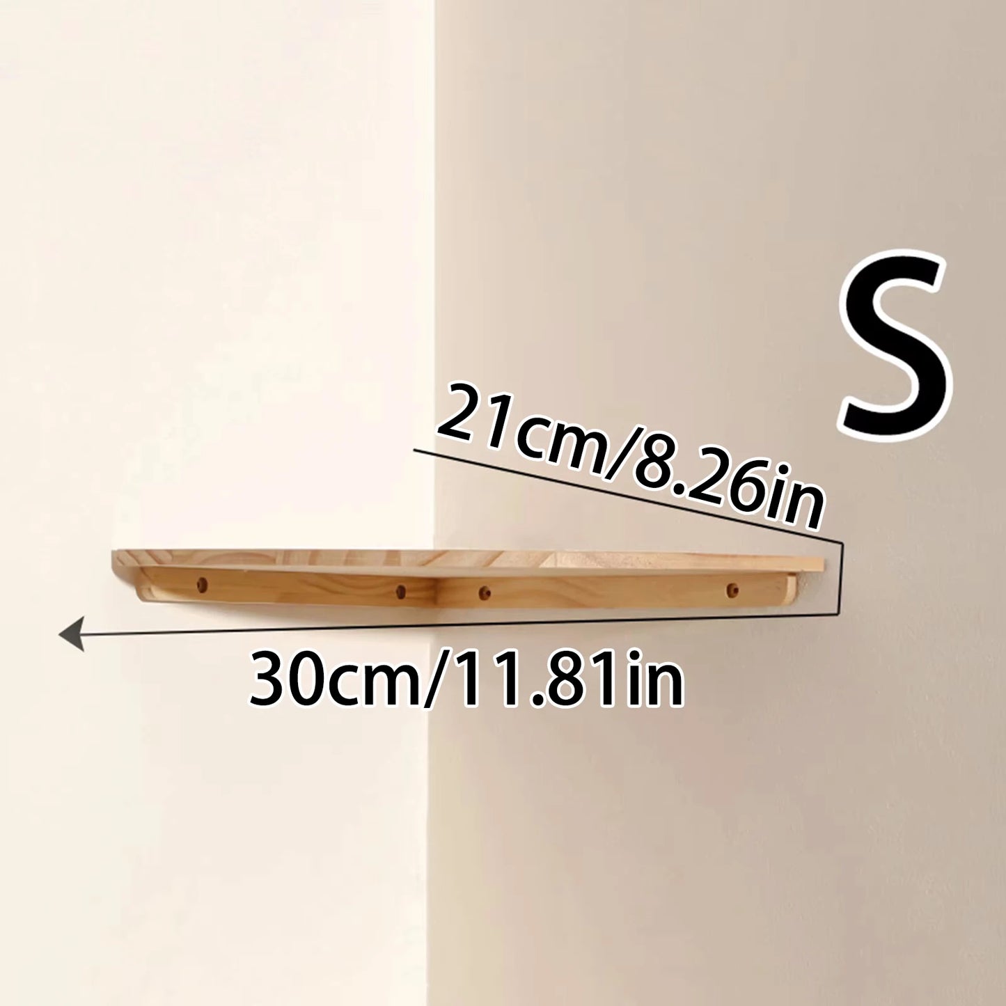 Étagère d'Angle Flottante en Bois — Salon, Chambre & Cuisine