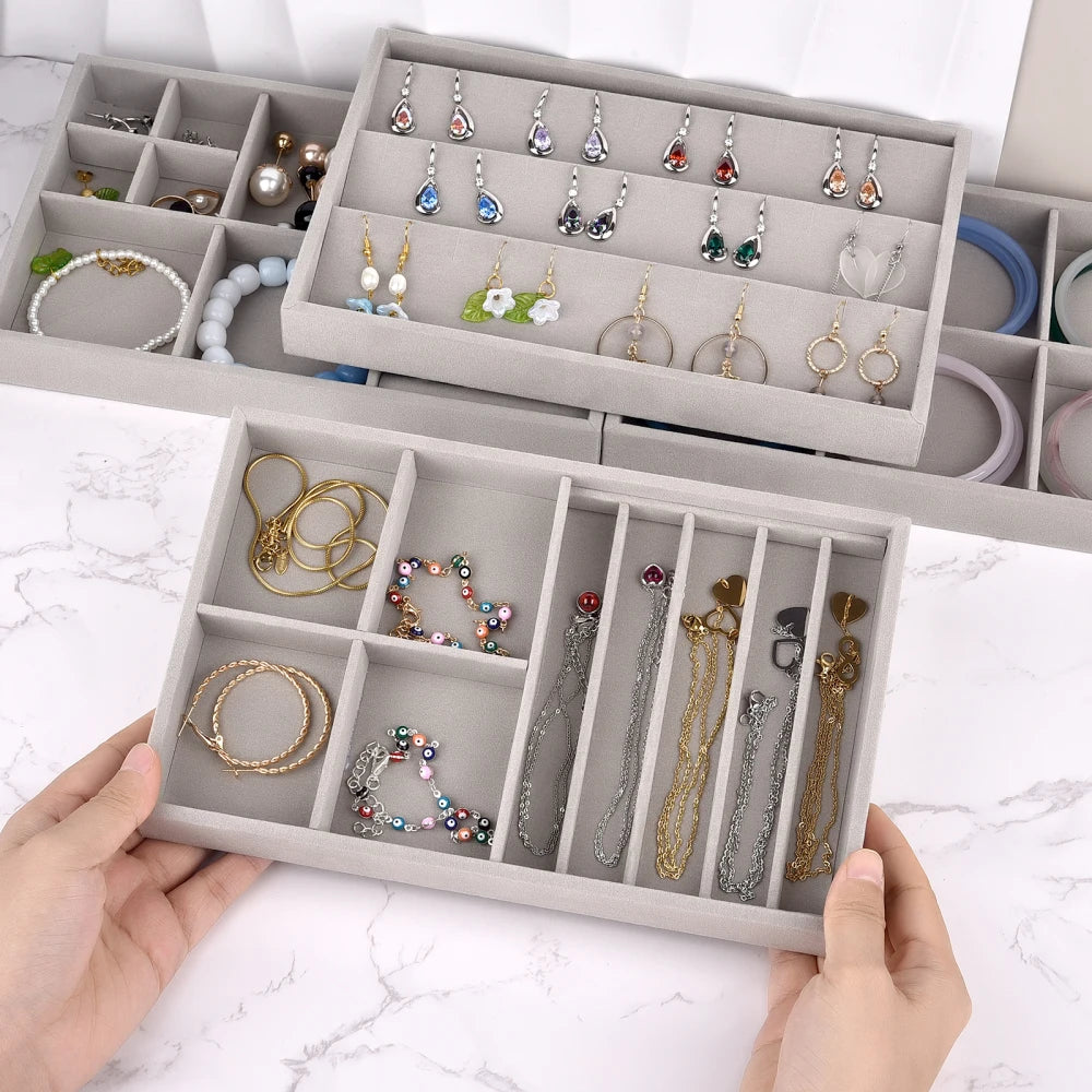 Boîte Bijoux Velours — Présentoir Bagues, Colliers & Bracelets