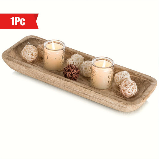 Plateau Décoratif en Bois 40cm — Décoration Maison & Table