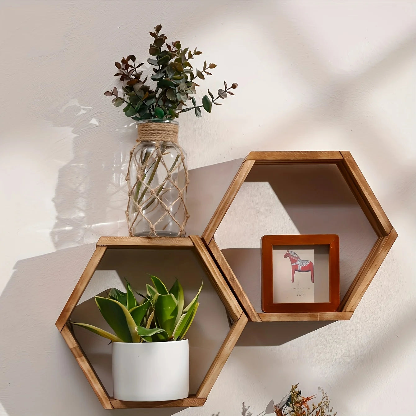 Étagère Murale Hexagonale Flottante — Salle de Bain & Chambre