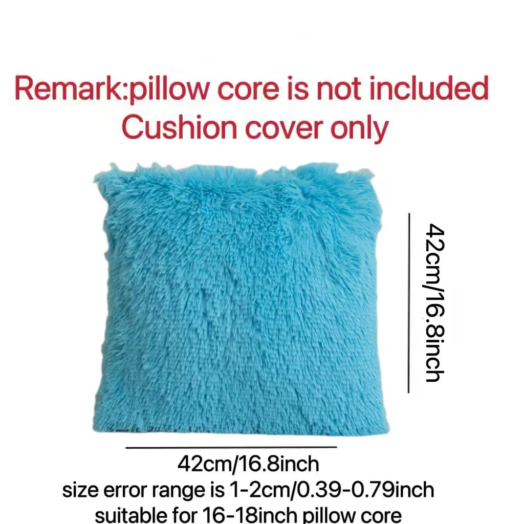 Lot 2 Housses Coussin Fausse Fourrure Luxe — Canapé & Chambre