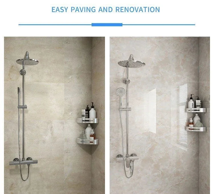 Papier Adhésif Marbre Salle de Bain — Vinyle Imperméable & Repositionnable