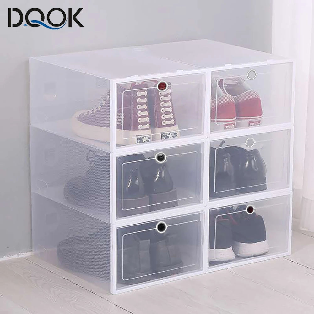 Lot 6 Boîtes à Chaussures Transparentes Pliables — Anti-poussière