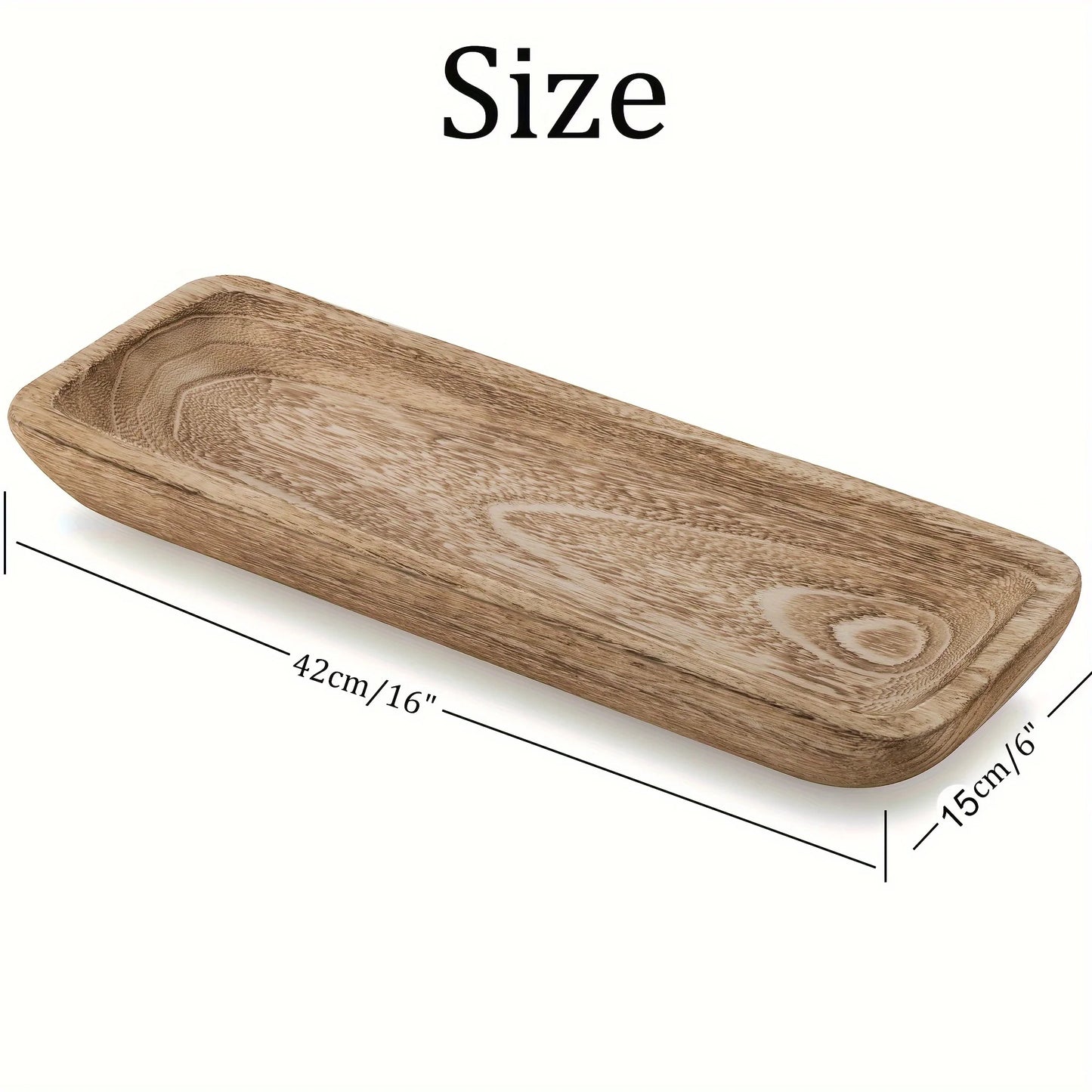 Plateau Décoratif en Bois 40cm — Décoration Maison & Table
