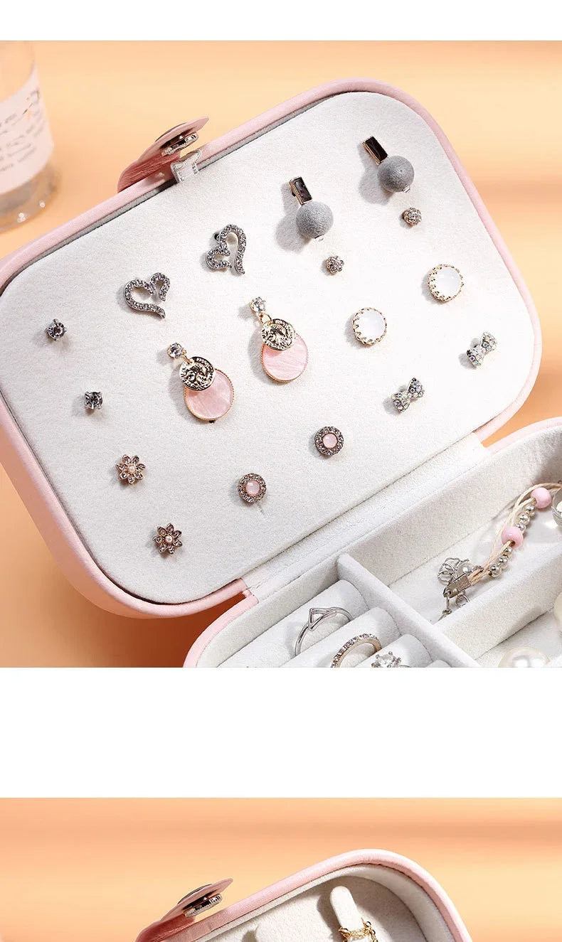 Boîte à Bijoux Organisatrice en Cuir — Colliers, Bagues & Bracelets
