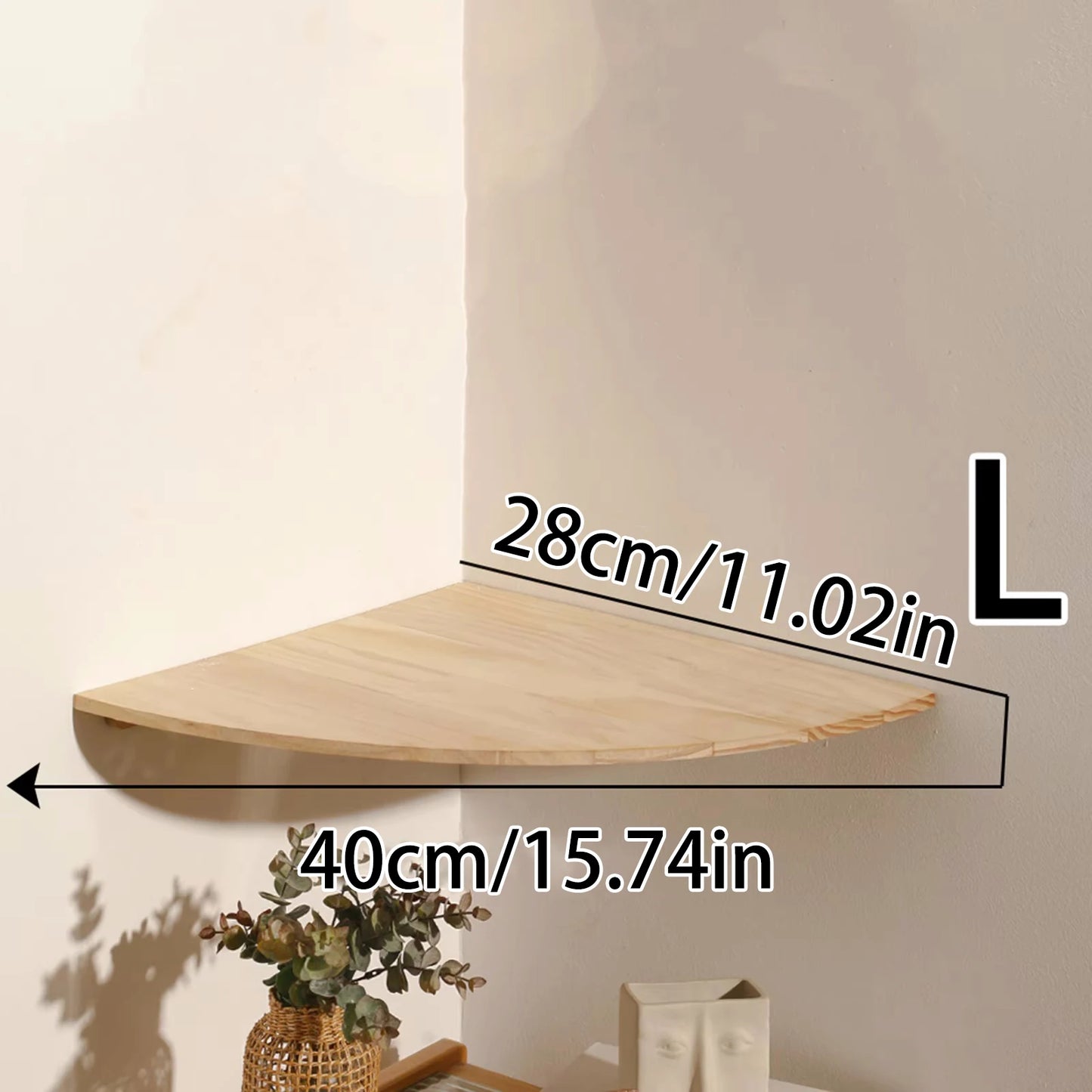 Étagère d'Angle Flottante en Bois — Salon, Chambre & Cuisine