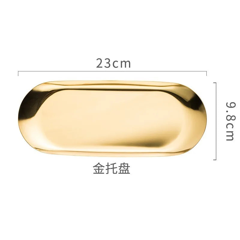 Distributeur Savon Doré avec Plateau Inox — Décoration Salle de Bain